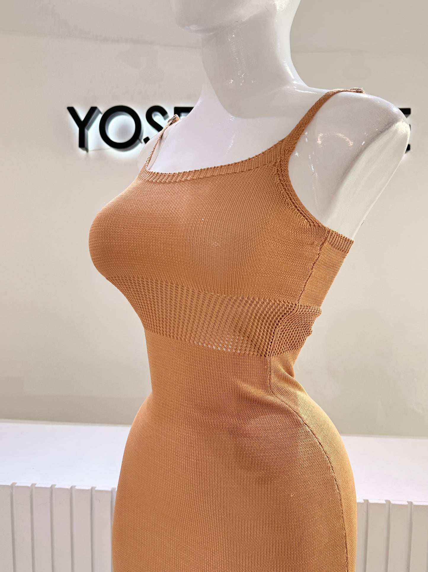 Vestido Beige Tejido
