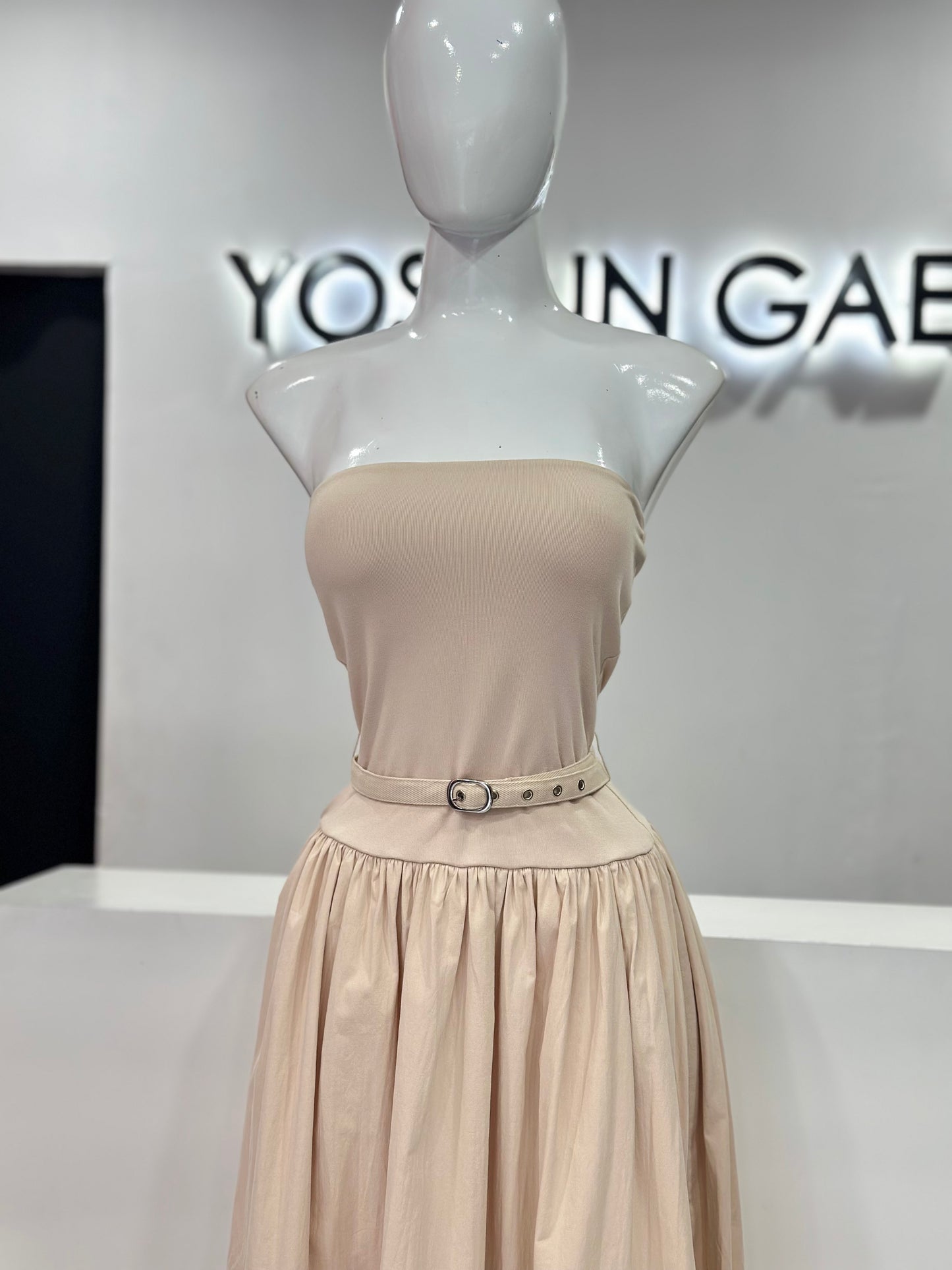 Vestido Cream Straple