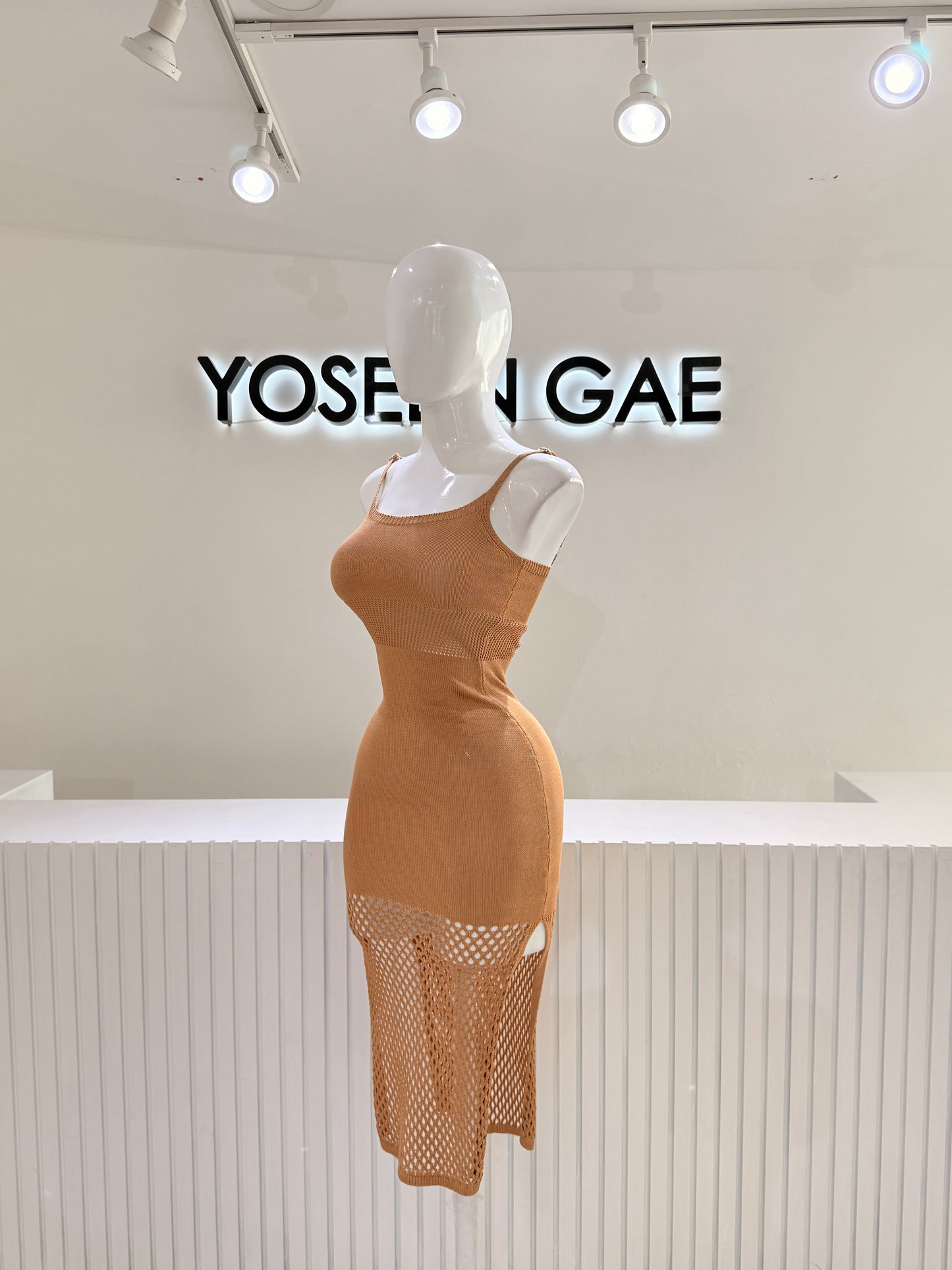 Vestido Beige Tejido