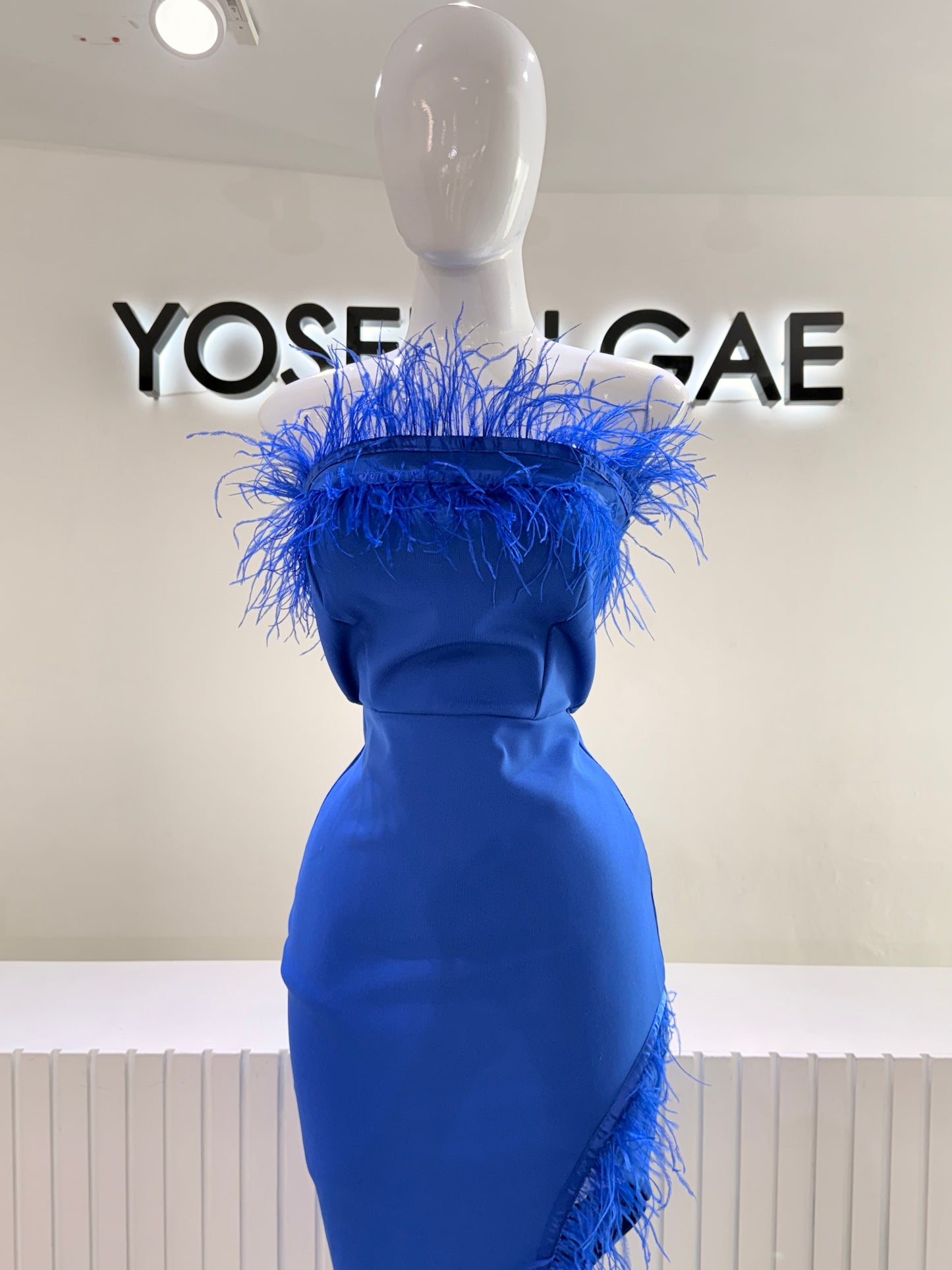 Vestido Plumas Blue