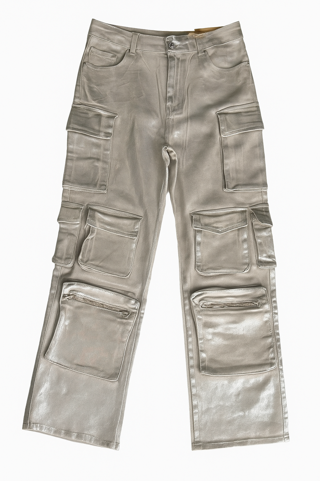 Pantalón Cargo Plateado