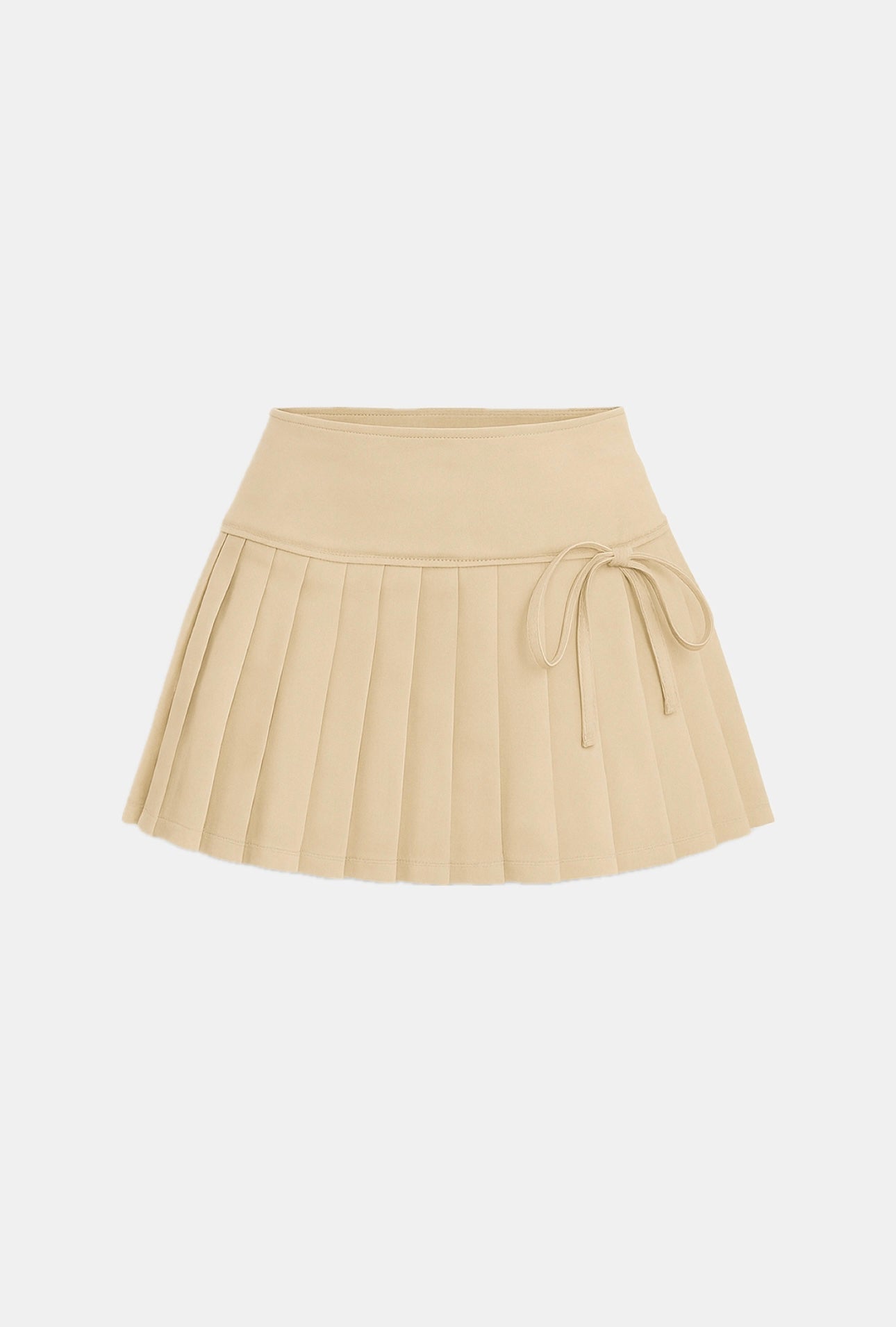Falda Tableada Mini Beige
