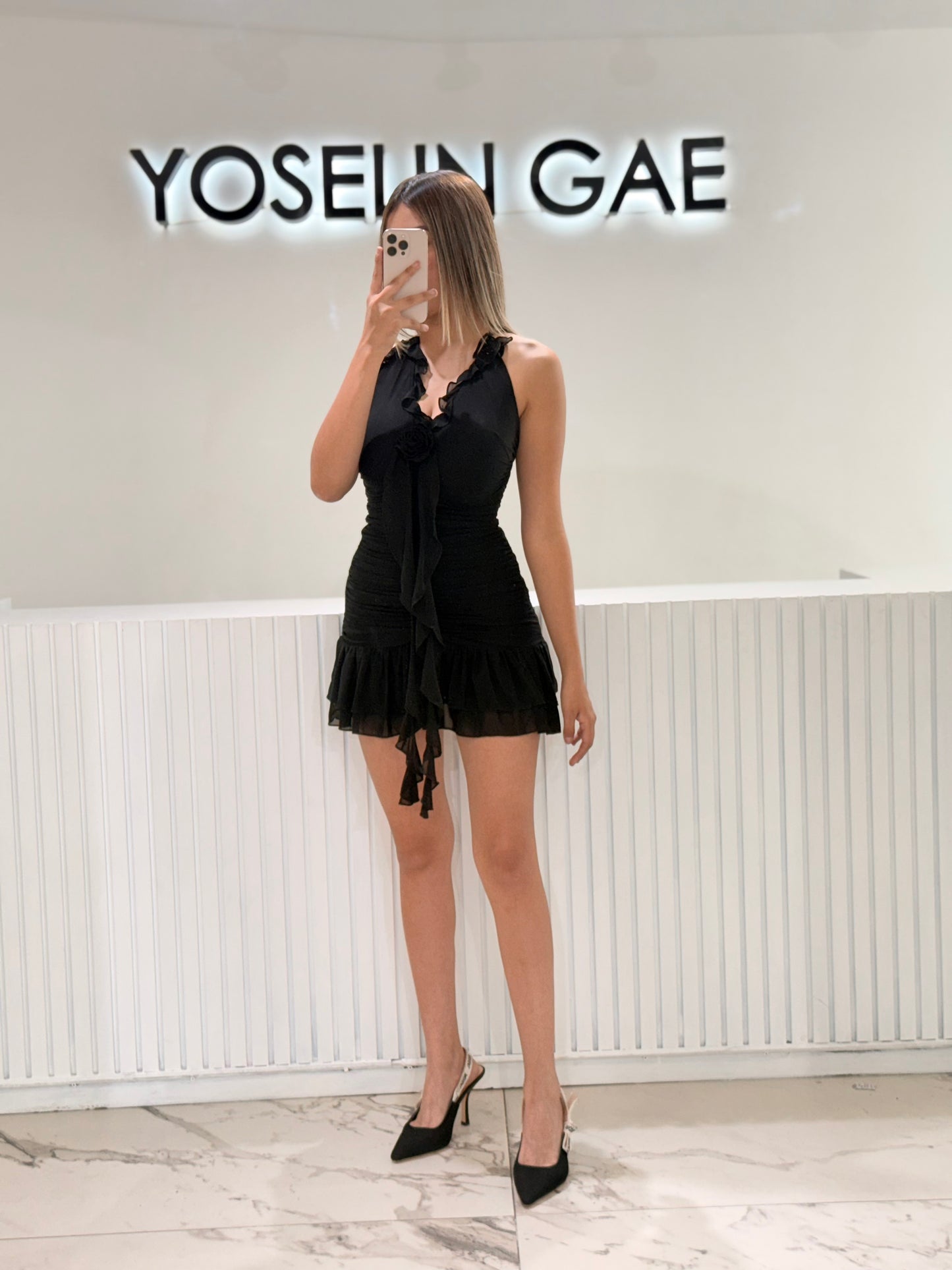 Vestido Plizado Negro