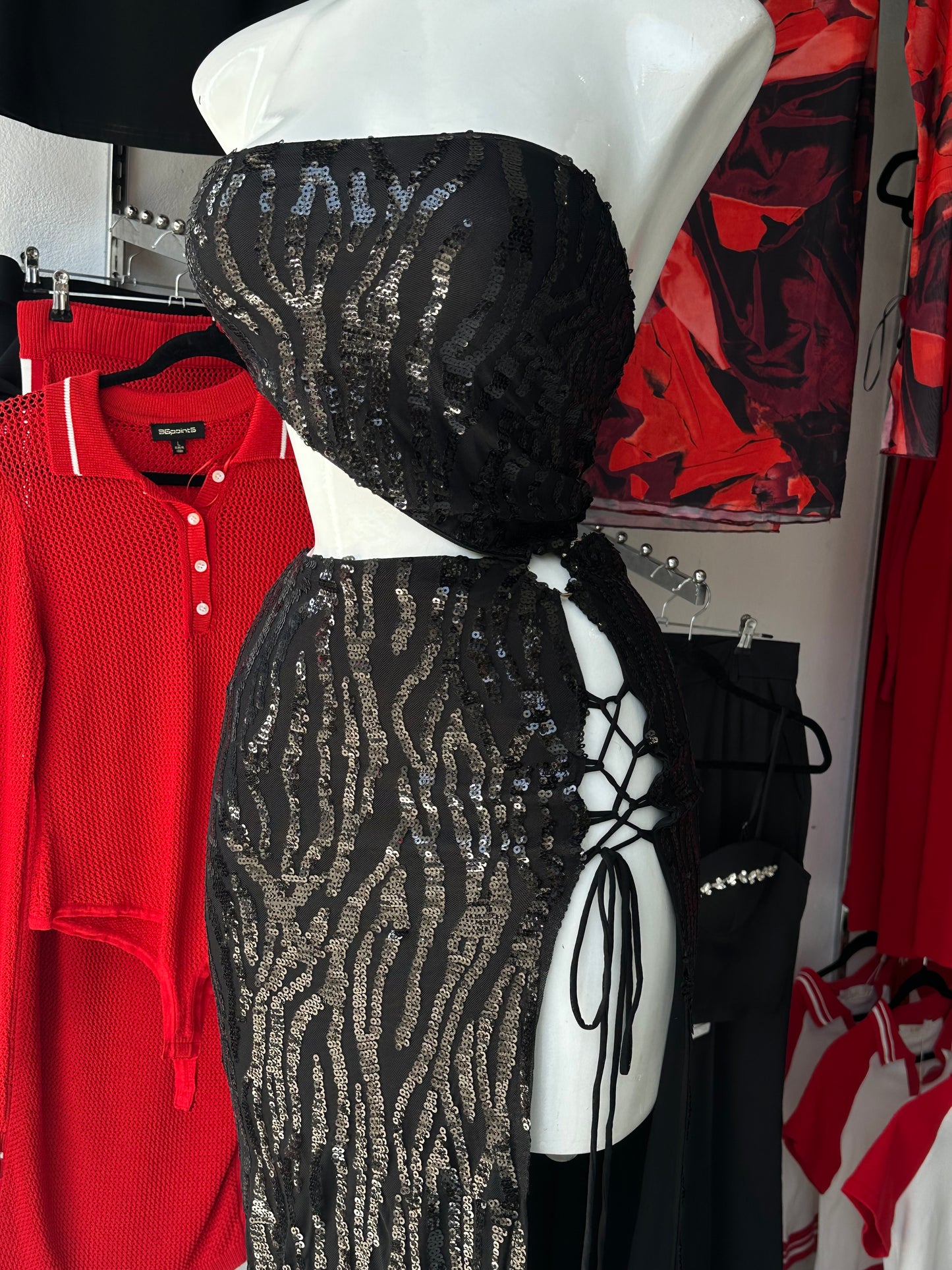 Vestido Lentejuela Asimétrico