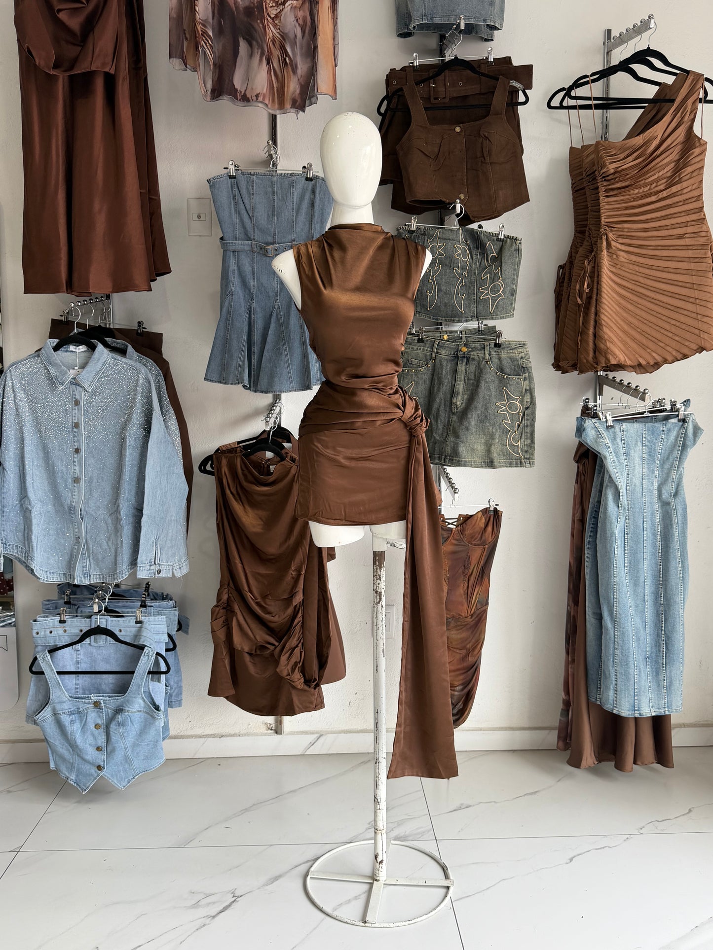 Vestido Satin Chocolate