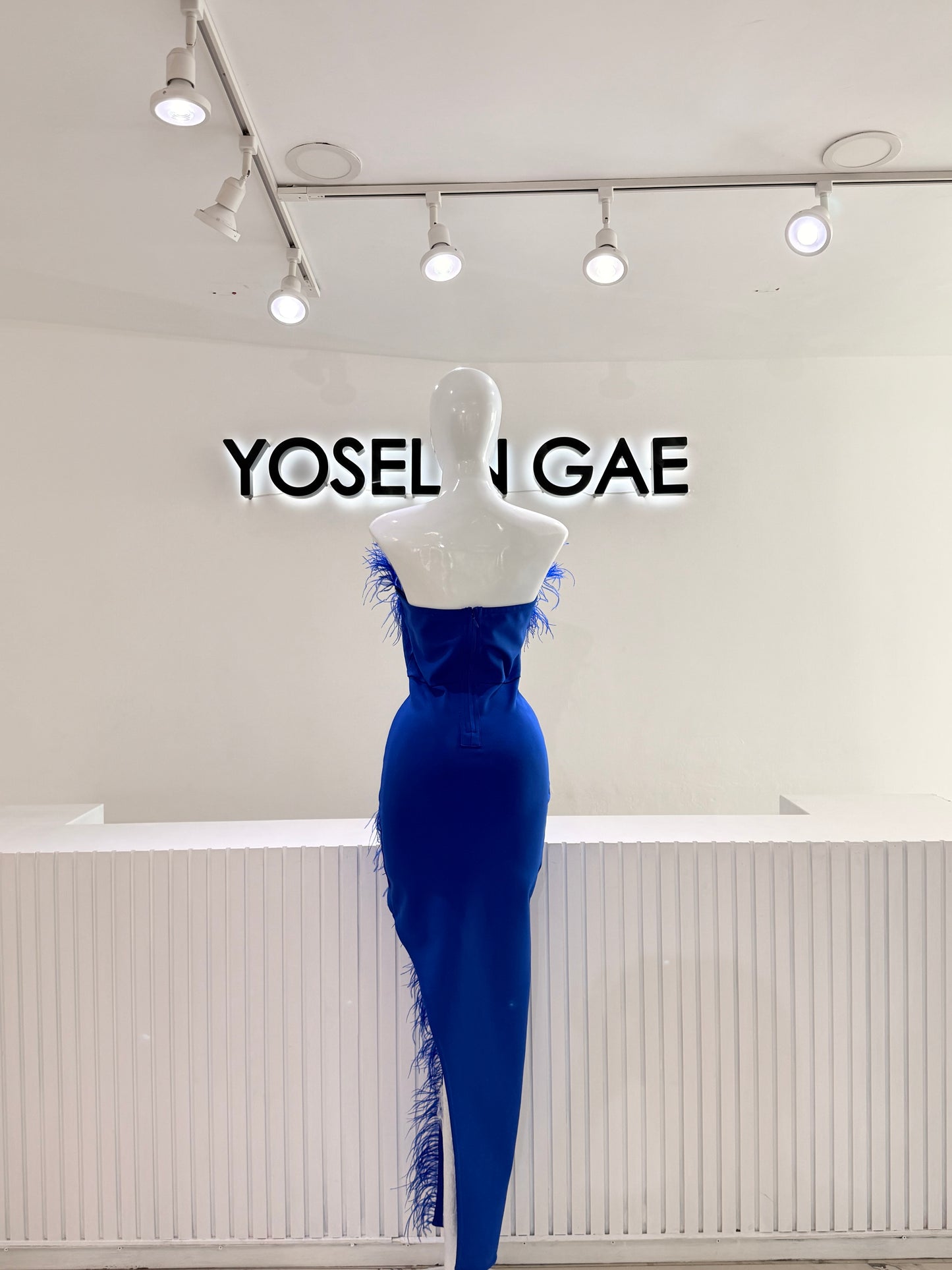 Vestido Plumas Blue