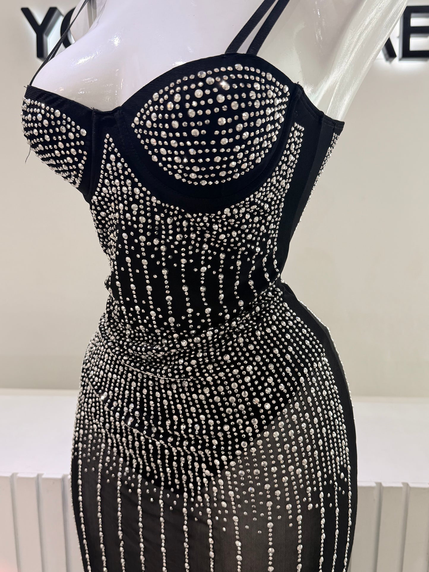 Vestido Piedras Negro