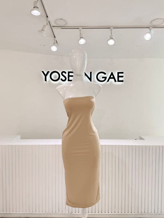 Vestido Tubo Beige