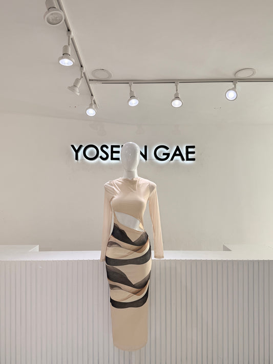 Vestido Ondas Nude