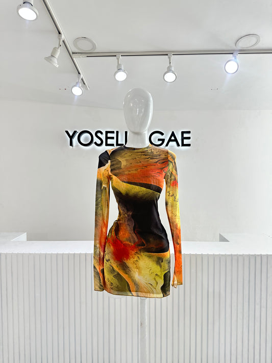 Vestido Mesh Orange