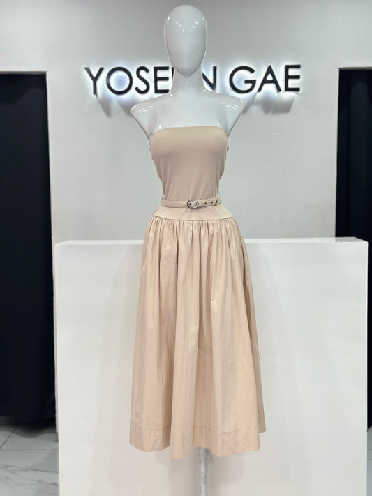 Vestido Cream Straple