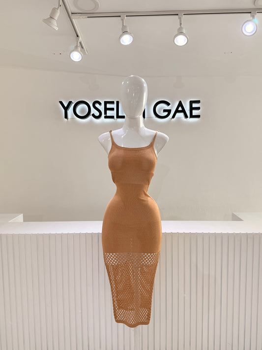 Vestido Beige Tejido