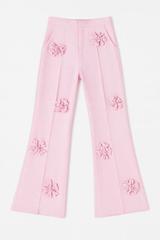 Pantalón Flores Rosa