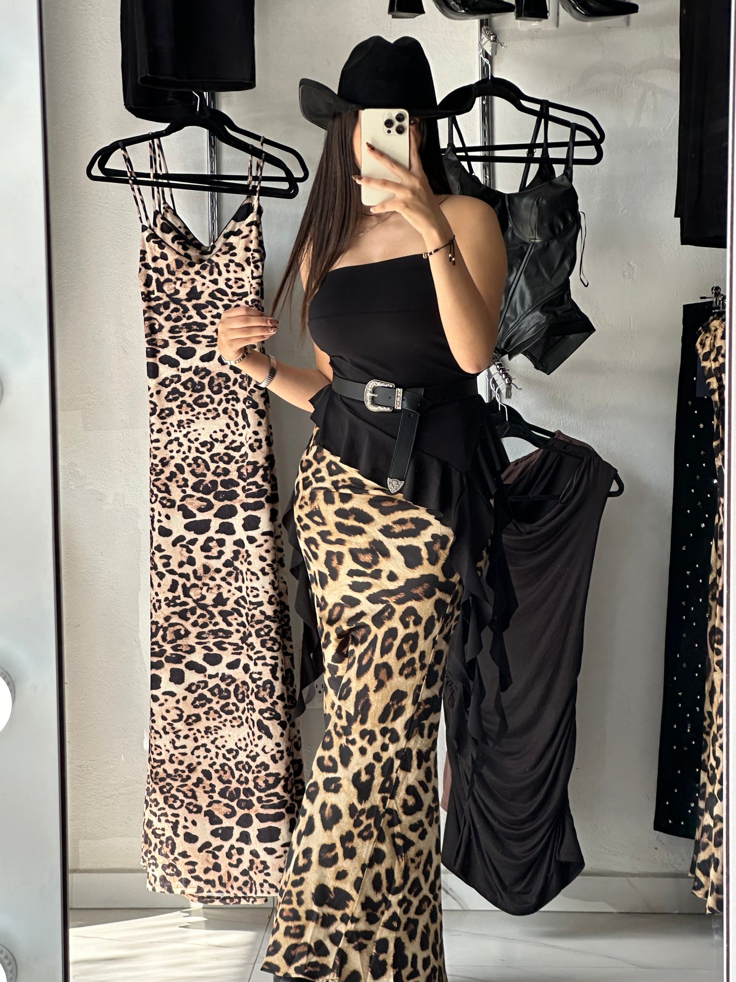 Falda Satin Animal Print