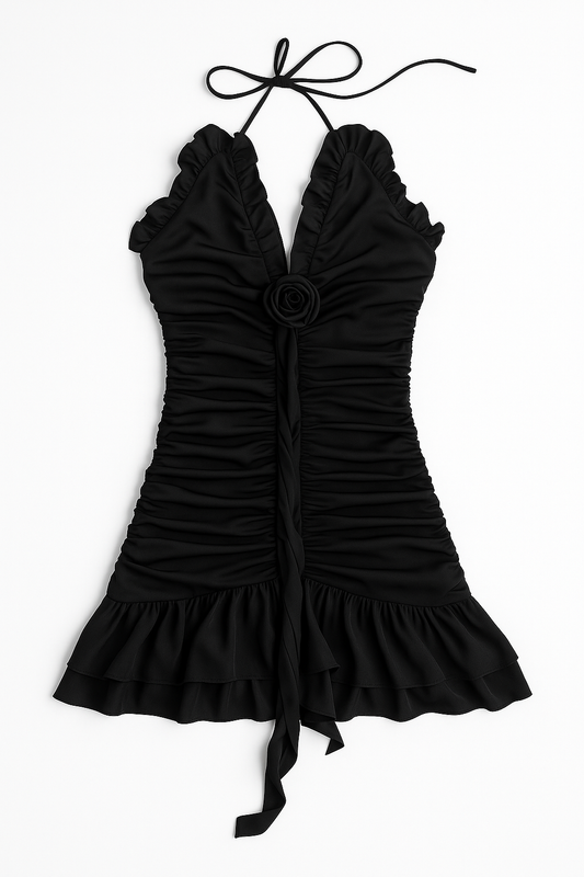 Vestido Plizado Negro