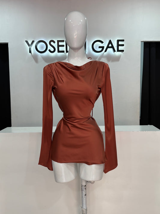 Vestido Satin Ladrillo