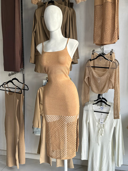 Vestido Beige Tejido