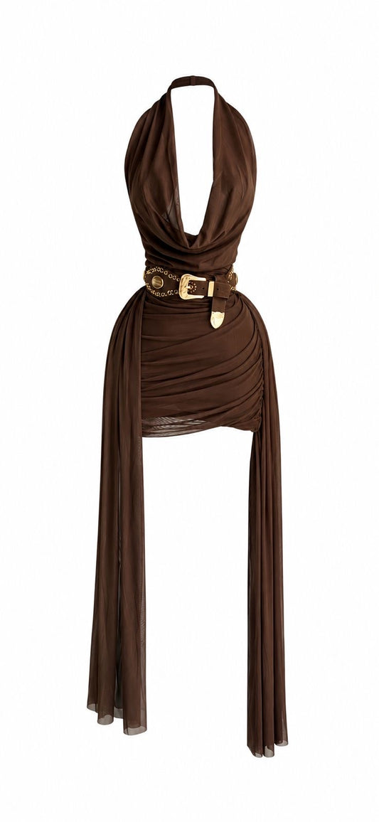 Vestido Mesh Chocolate