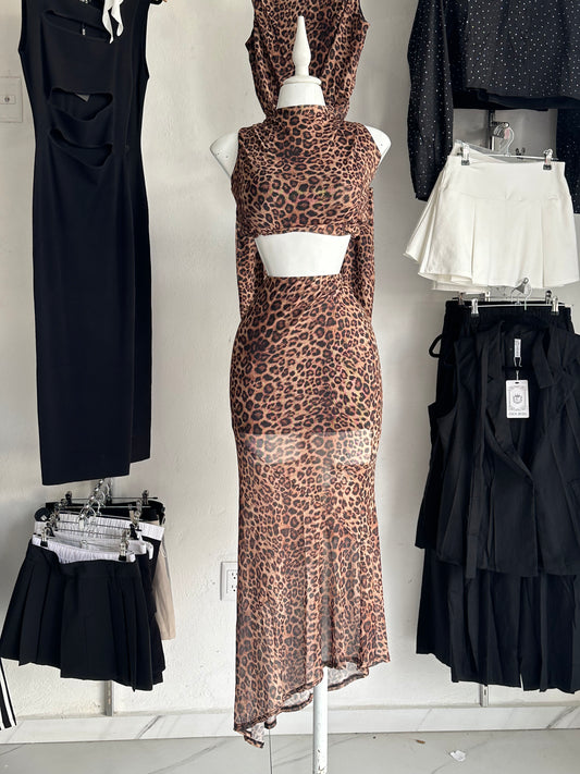 Set Animal Print Mesh