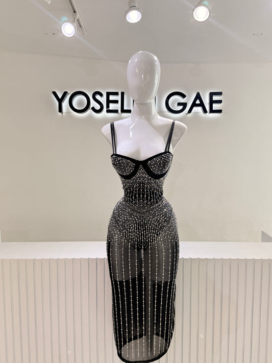 Vestido Piedras Negro