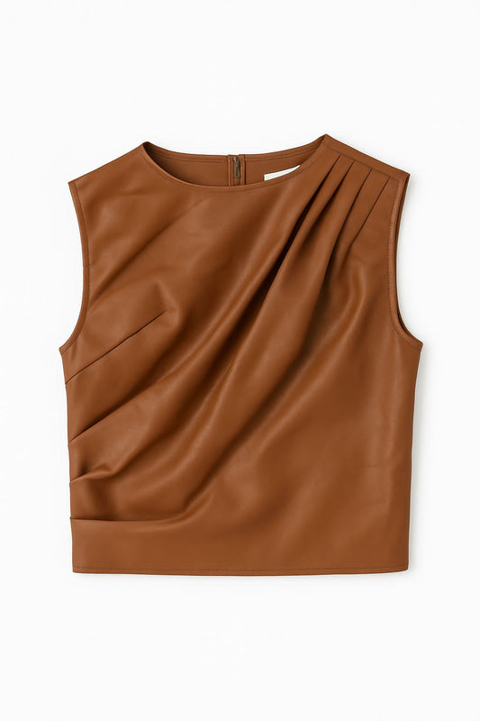 Blusa vinil plizada