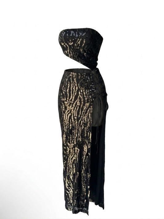Vestido Lentejuela Asimétrico