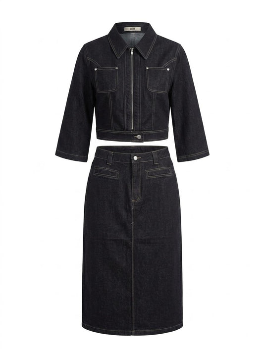 Set denim falda