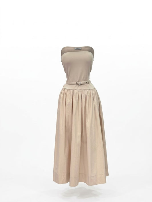 Vestido Cream Straple