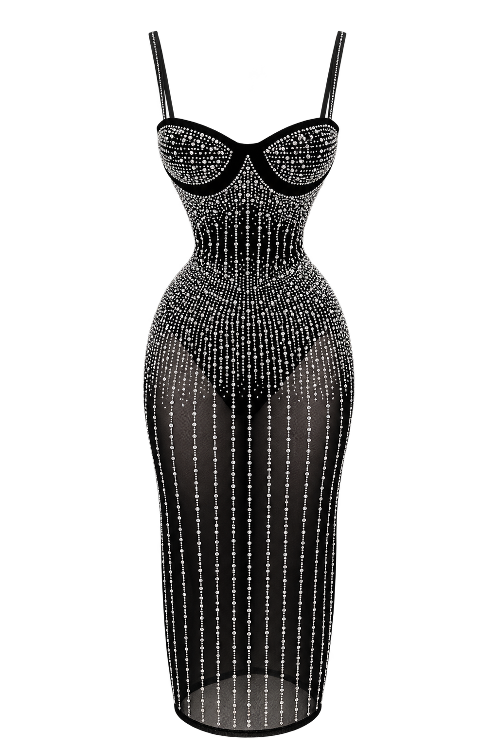 Vestido Piedras Negro