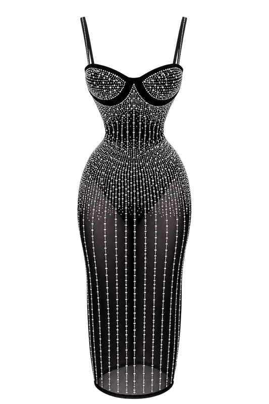 Vestido Piedras Negro