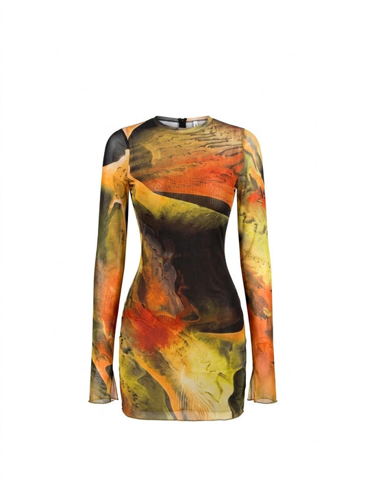 Vestido Mesh Orange