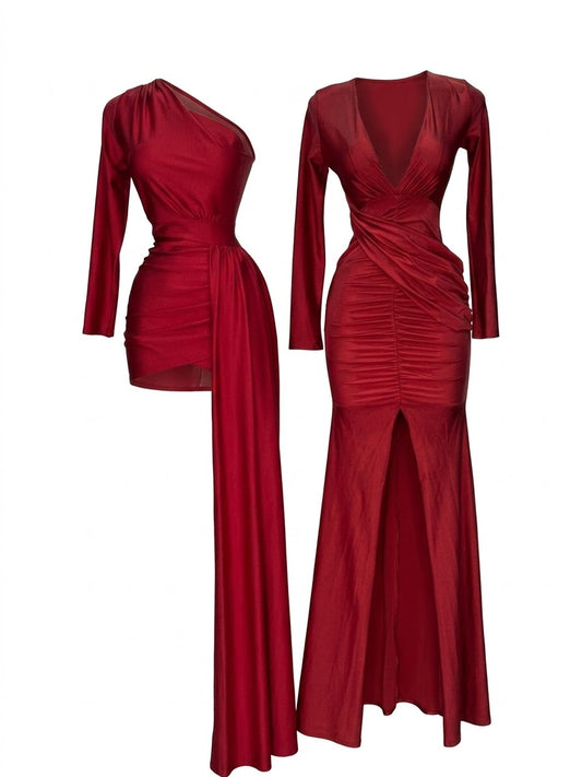 Vestido Tinto Plisado