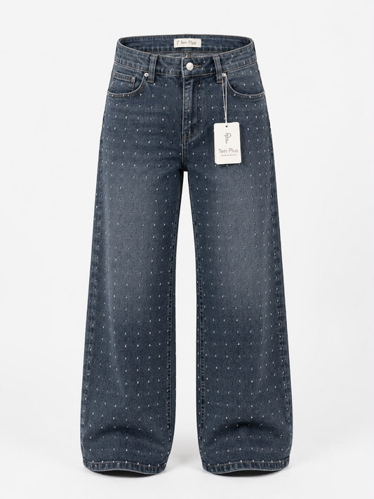 Pantalón denim estoperoles