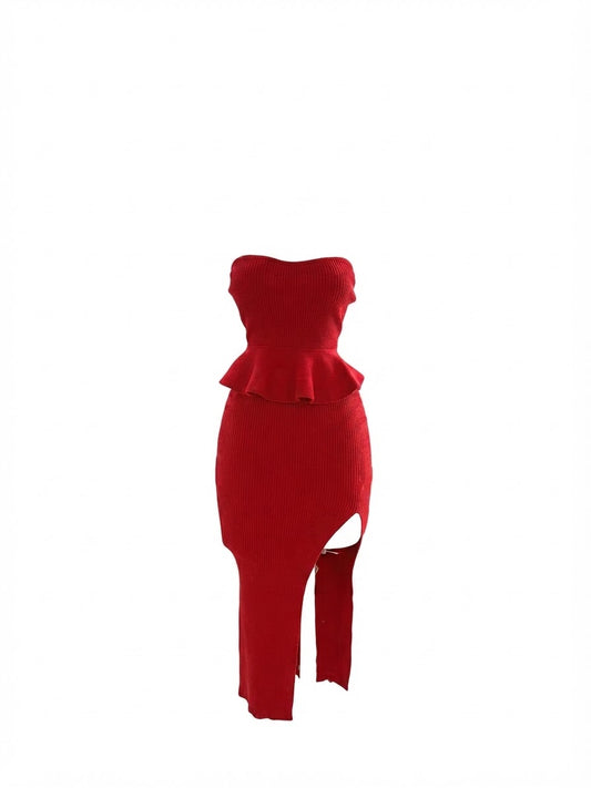 Vestido Estraple Olan Rojo