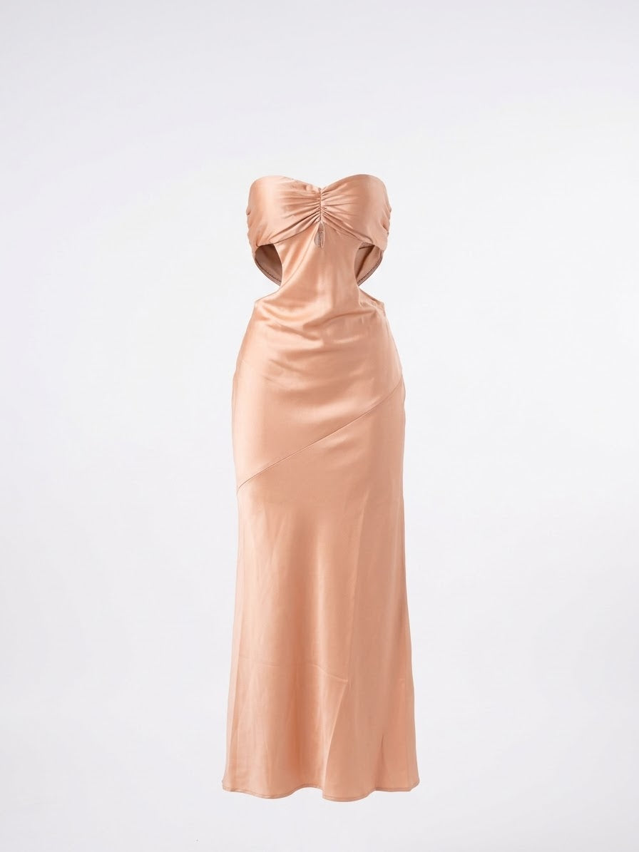 Vestido Satin Coral