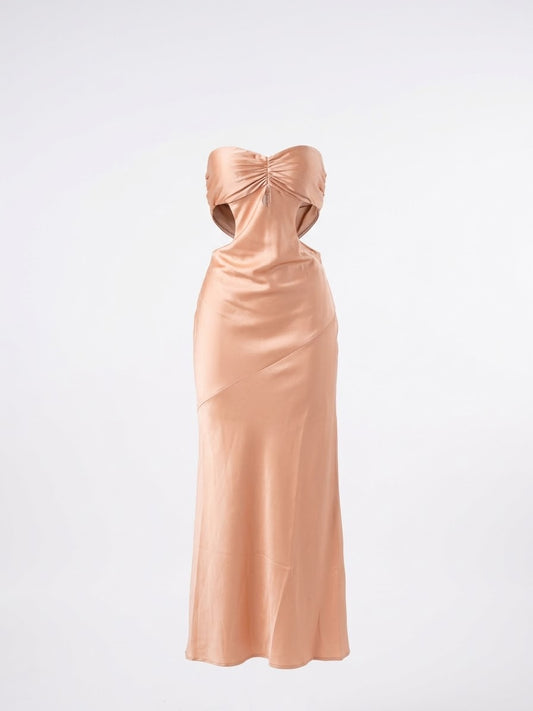 Vestido Satin Coral